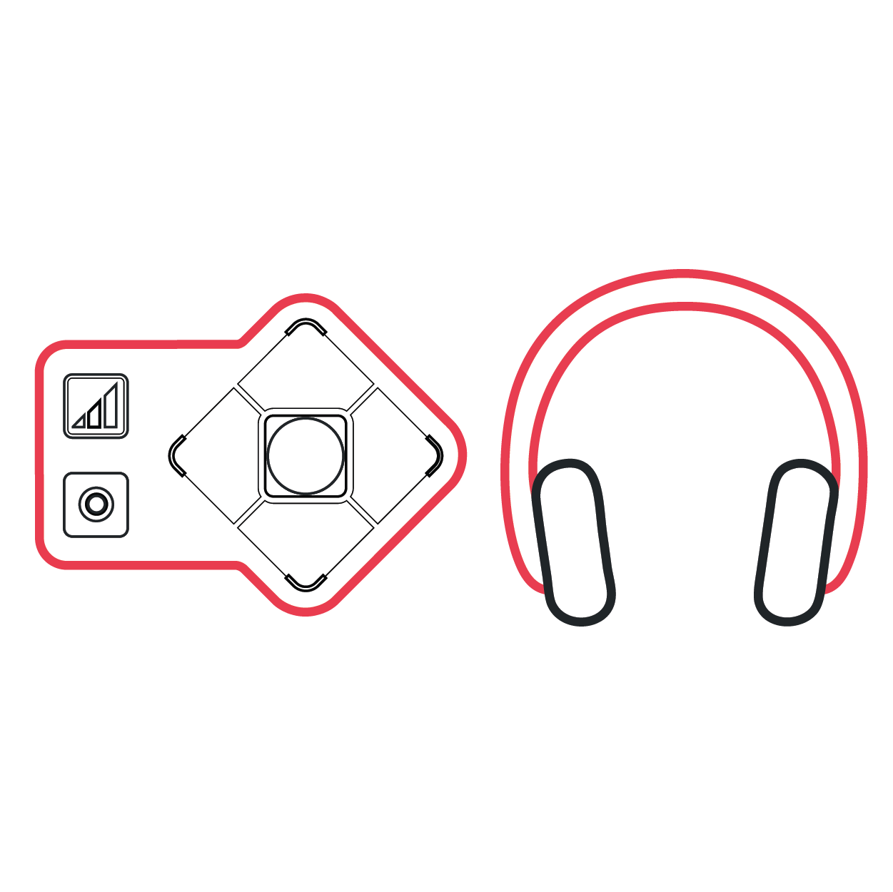 Graphic Icon Depicting Tactile Kiosk Keypad and Head Phones