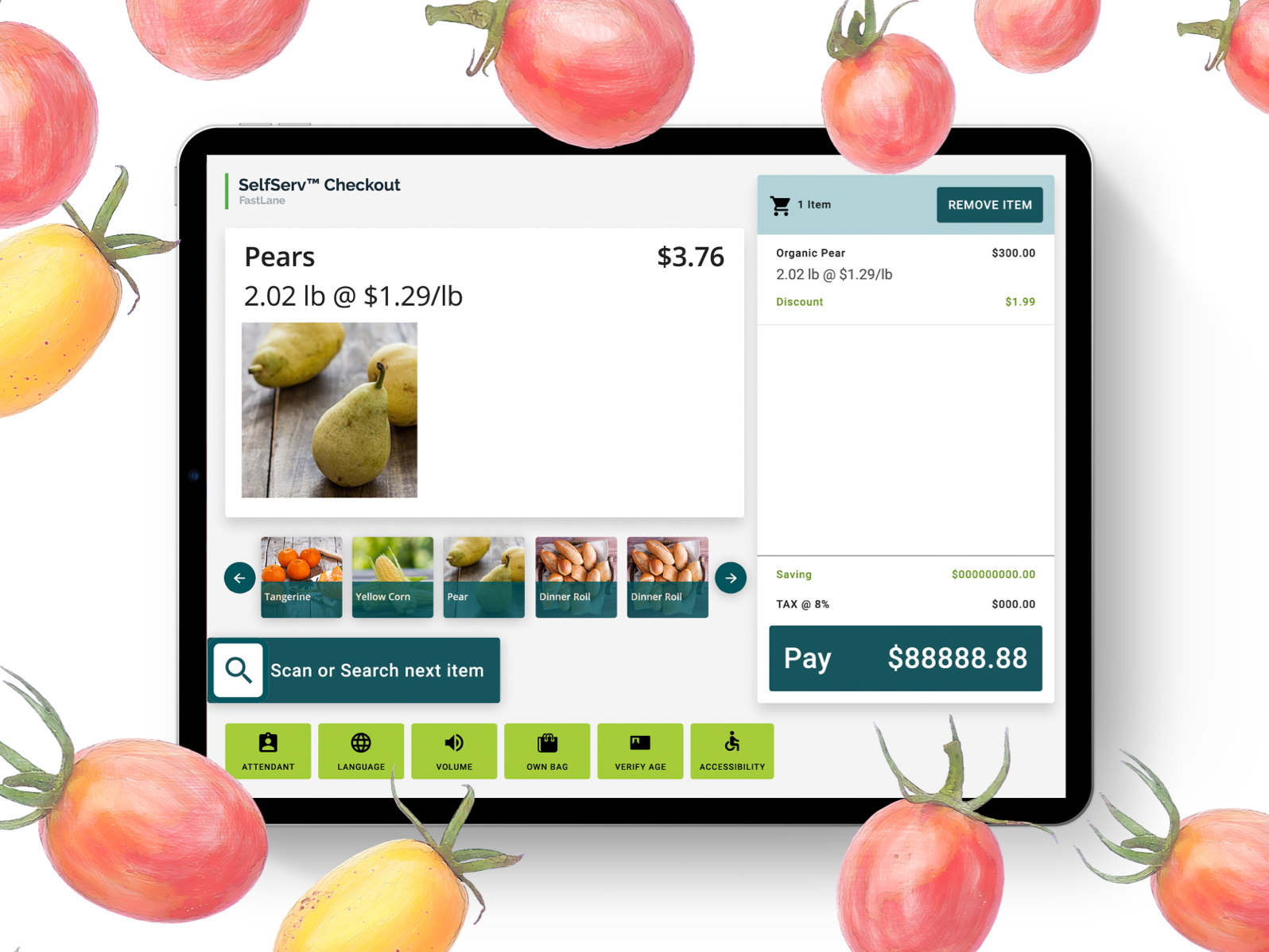 Self Checkout UI Screen Capture